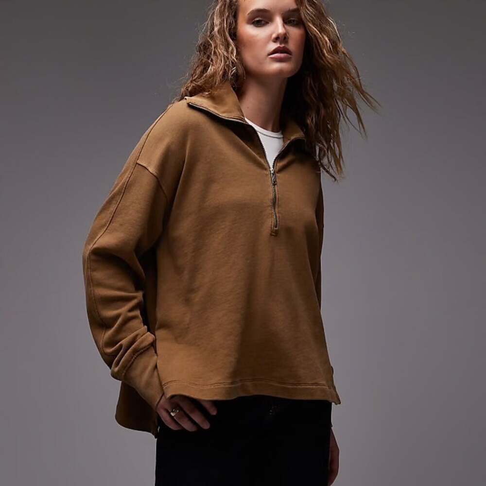 Arket pure cotton half zip sweatshirt small